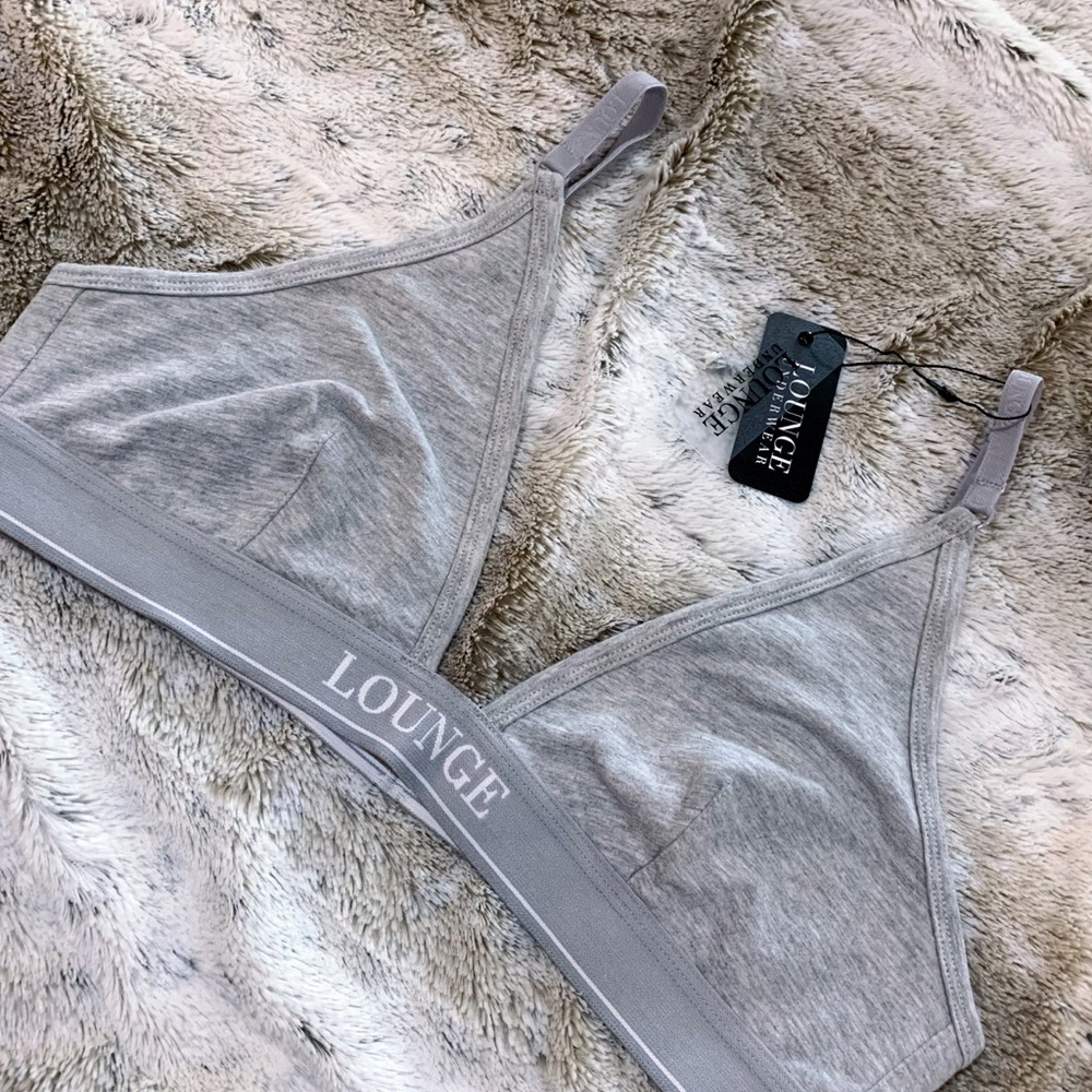 Lounge Underwear Gray Minimal Triangle Bra